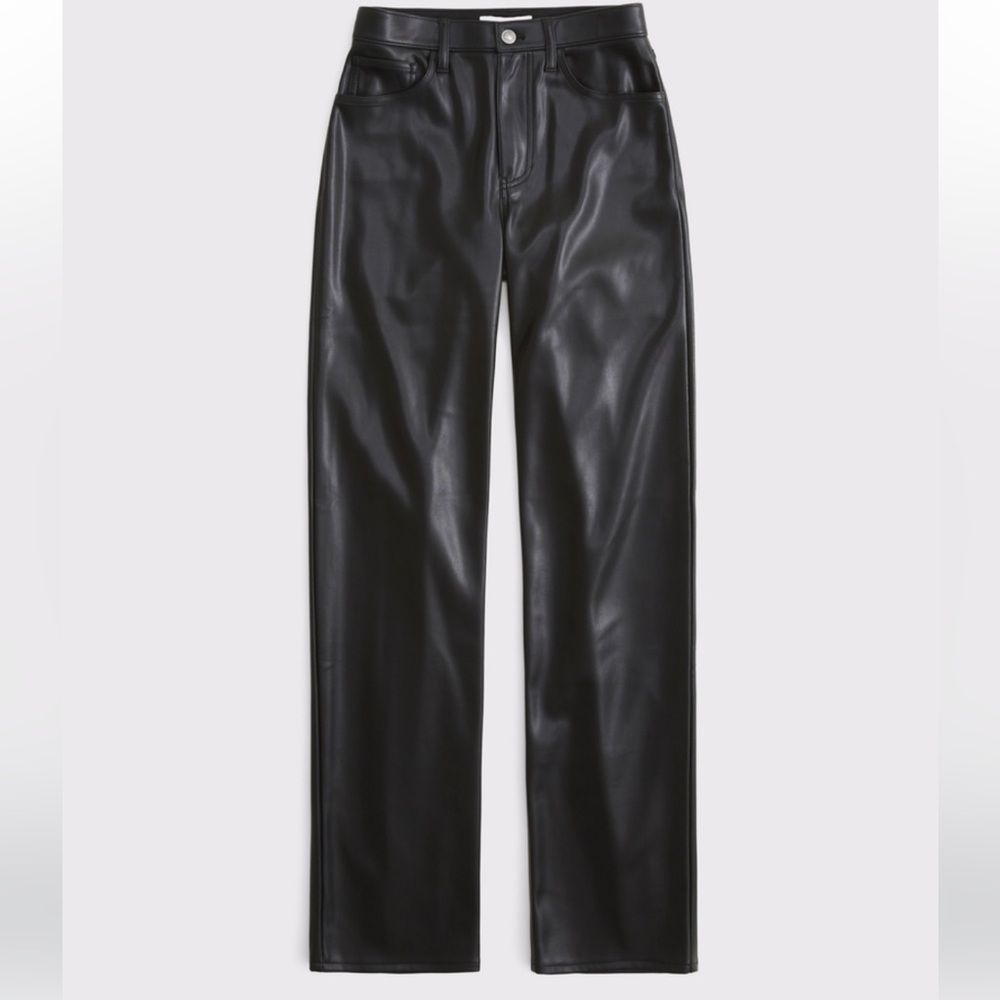 Abercrombie Women’s Black Vegan Leather Pants Size 33 (16) Like New!